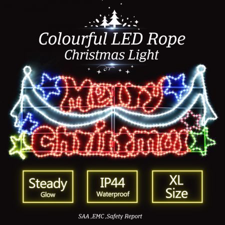 LED Merry Christmas Rope Lights - Colorful