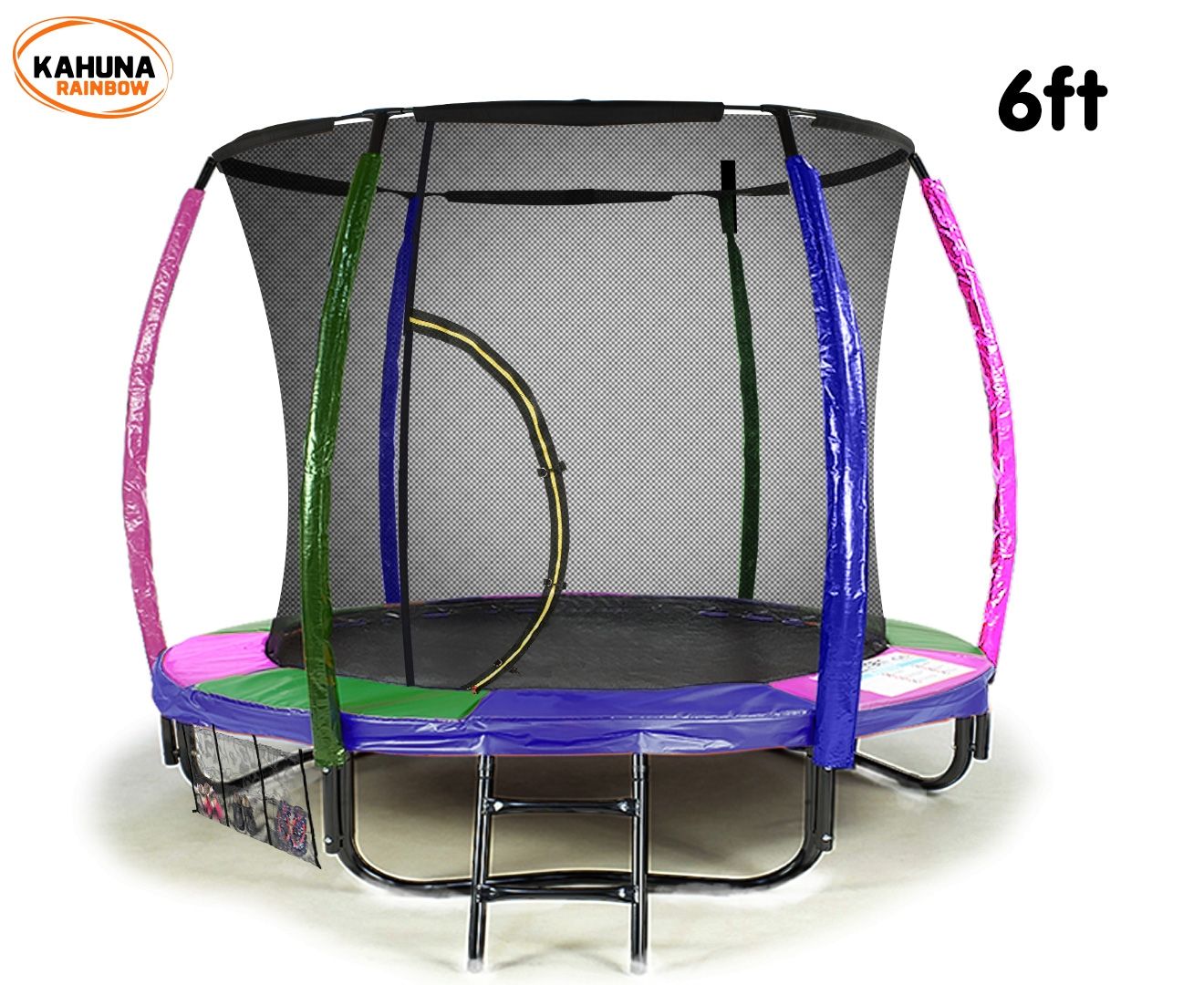 Kahuna 6ft Trampoline with Rainbow Safety Pad