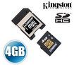 Kingston 4GB Mini SD Secure Digital High Capacity (SDHC) Memory Card with SD adapter - Class 4