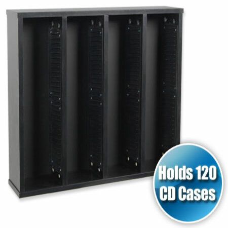 4 Compartment CD Freestanding Floor Storage Rack Holder - Fits 120 CD Cases