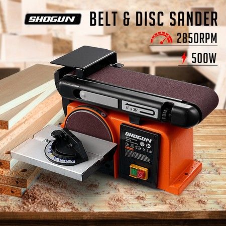 SHOGUN 500W Belt Disc Sander Power Tool Linisher Machine Grinder Bench Sanding 4x36" Belt 6" Disc
