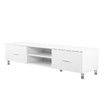 TV Stand Unit Storage Entertainment Cabinet 160cm Lowline  Wooden Drawer Shelf White