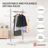 Foldable Clothes Airer Drying Rack Indoor Outdoor Laundry Hanger W/ 6 Wheels