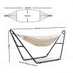 Gardeon Hammock Bed with Steel Frame Stand - Cream