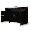 Modern 3 Doors Buffet Sideboard Dresser Storage Cabinet High Gloss Cupboard - Black