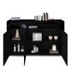 Modern 3 Doors Buffet Sideboard Dresser Storage Cabinet High Gloss Cupboard - Black