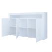 Modern 3 Doors Buffet Sideboard Dresser Storage Cabinet High Gloss Cupboard - White