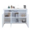 Modern 3 Doors Buffet Sideboard Dresser Storage Cabinet High Gloss Cupboard - White