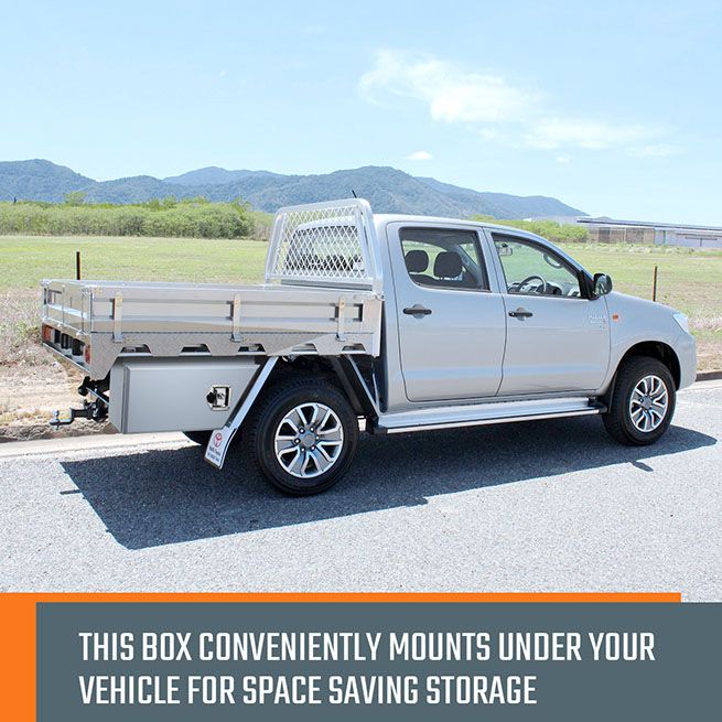 New Pair of Under Steel Tray Tool Boxes Truck Bed Box Underbody Toolbox