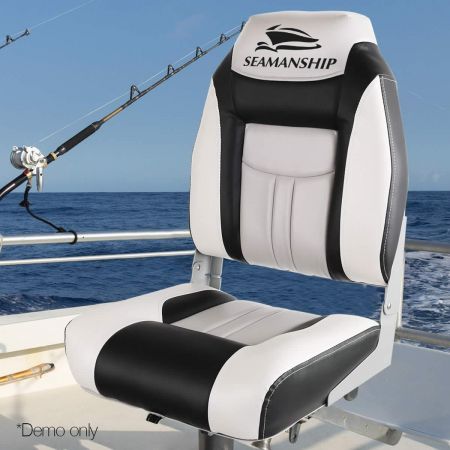 OGL 2 x All-weather Folding Swivel Marine Fishing Boat Seats Chairs