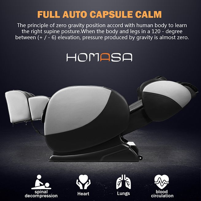 HOMASA Electric Massage Chair Full Body Zero Gravity Shiatsu Recliner W Heat Large Size