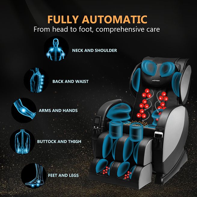 HOMASA Electric Massage Chair Full Body Zero Gravity Shiatsu Recliner W Heat Large Size