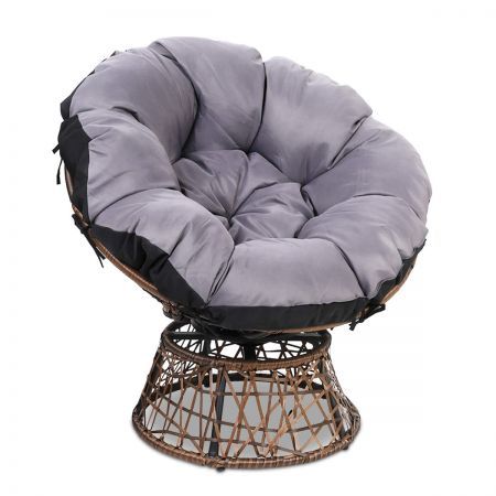 Gardeon Outdoor Chairs Outdoor Furniture Papasan Chair Wicker Patio Garden Brown