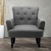 Artiss French Lorraine Chair Retro Wing - Grey