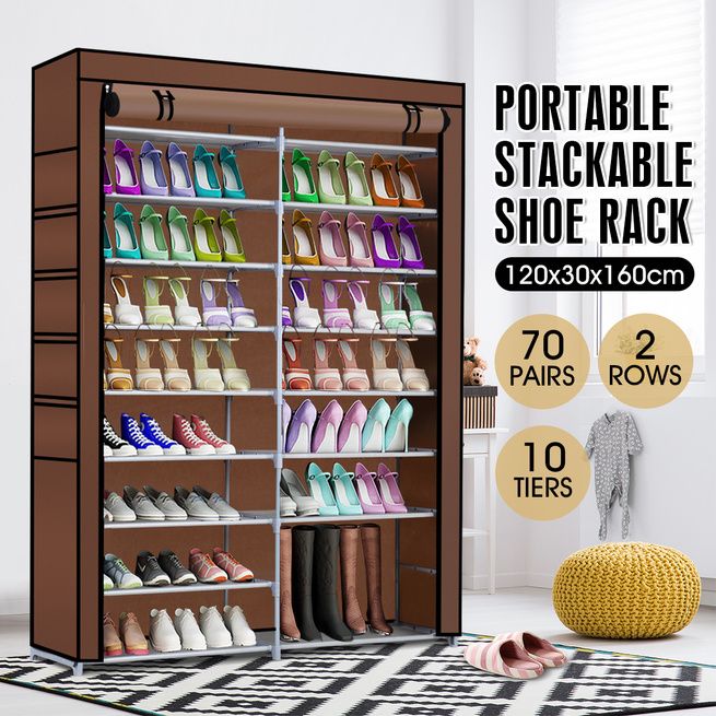 3 Tier Shoe Rack - Shoe Storage Organiser, 12 Pair of Shoes, 70 X 26 X  55Cms, | eBay