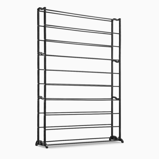 10 Tiers 50 Pair Shoe Steel Rack Tower Shelf Storage Organizer Home Saving Black