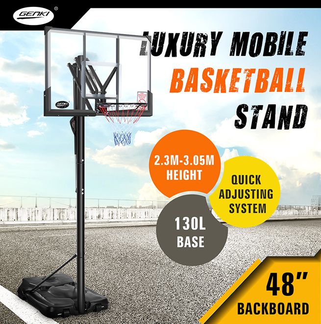 New 2.33.05m Portable Basketball Hoop Stand Backboard Net Ring Set