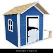 Kids Wooden Cubby House Outdoor Playhouse Cottage Children Toy Play Seat Set