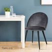 Artiss Dining Chairs Set of 2 Velvet Solid Curved Dark Grey