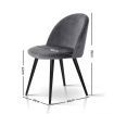 Artiss Dining Chairs Set of 2 Velvet Solid Curved Dark Grey