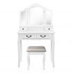 Artiss Dressing Table Stool Set Foldable Mirror White