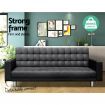 Artiss Modular PU Leather Sofa Bed - Black