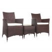 Gardeon 3pc Rattan Bistro Wicker Outdoor Furniture Set - Brown