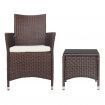 Gardeon 3pc Rattan Bistro Wicker Outdoor Furniture Set - Brown