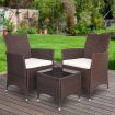 Gardeon 3pc Rattan Bistro Wicker Outdoor Furniture Set - Brown