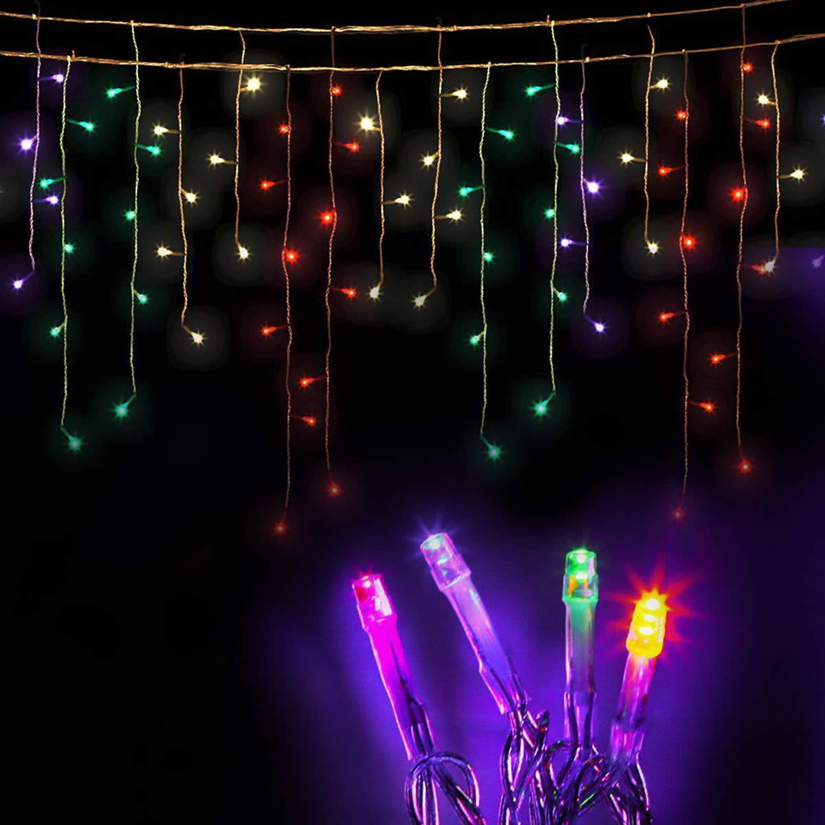 Jingle Jollys 500 LED Christmas Icicle Lights 20M Outdoor Fairy String Party Wedding Multicolour