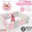 Baby Playpen Kids Safety Gate Barrier Fence Room Enclosure Interactive Activity Centre Toddler Play Yard Frog Girl 16 Panels