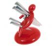 Raffaele Iannello Voodoo Kitchen Knife Block Set with Five Knives - Red