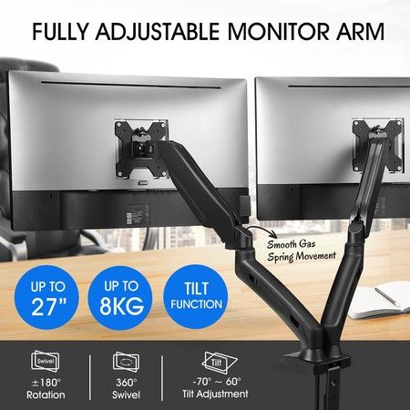Dual Lcd Led Monitor Arm Desk Mount Stand Display Gas Spring Tv Dual Lcd Led Monitor Arm Desk Mount Stand Display Gas Spring Tv Screen Holder Bracket