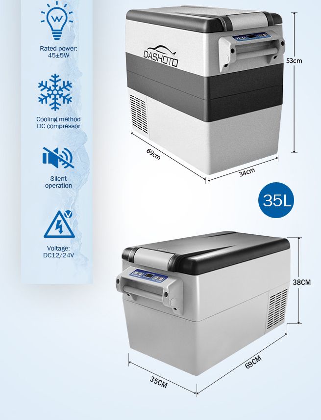 55L Portable Fridge Freezer Cooler 12V/24V/240V Caravan Boat Camping