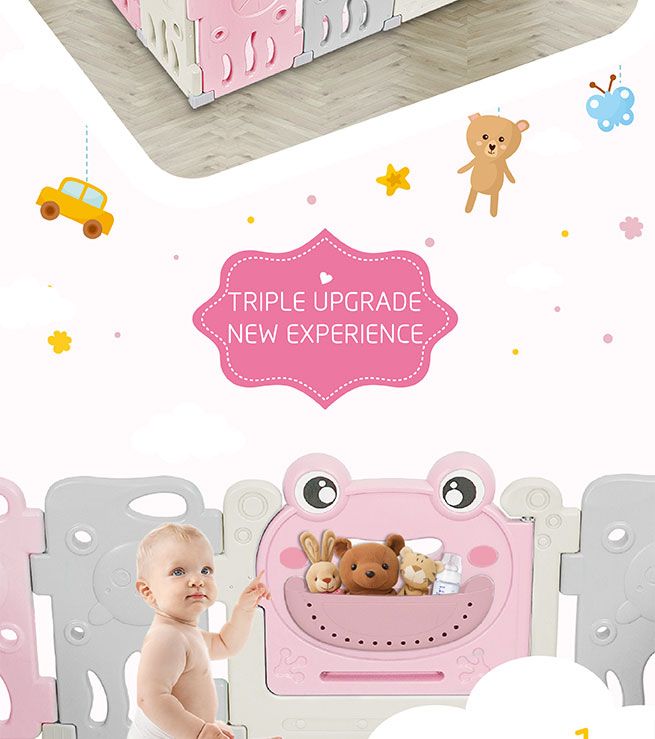 16 Panel Baby Playpen Kids Safety Gate Interactive Toddler Baby Play Room Frog Girl Crazy Sales