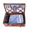 Alfresco 4 Person Picnic Basket Set Insulated Blanket Storage Bag