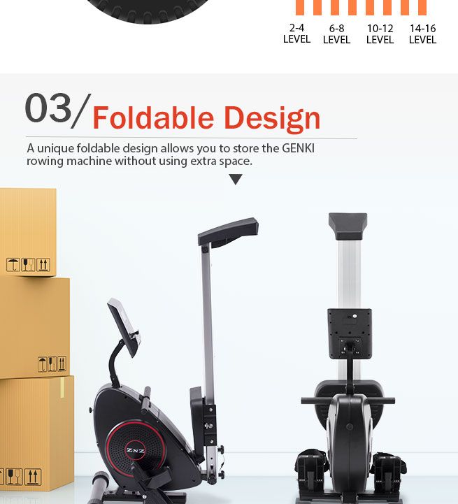 genki magnetic exercise rowing machine