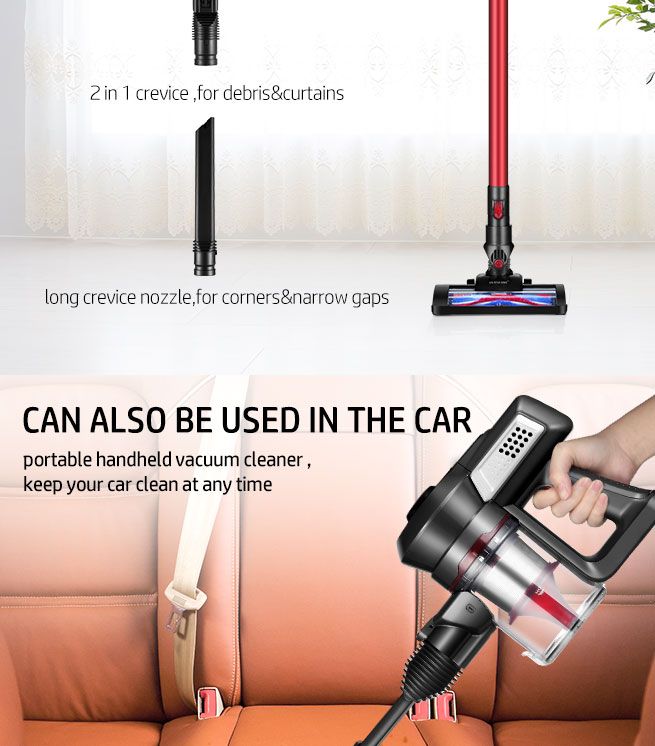 MAXKON Cordless Vacuum Cleaner Upright Stick Handheld Vac Bagless W/ 2