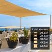 OGL 4x6m Outdoor Sun Shade Sail Canopy 280GSM 98% UV Block Sand Beige Cloth Rectangle