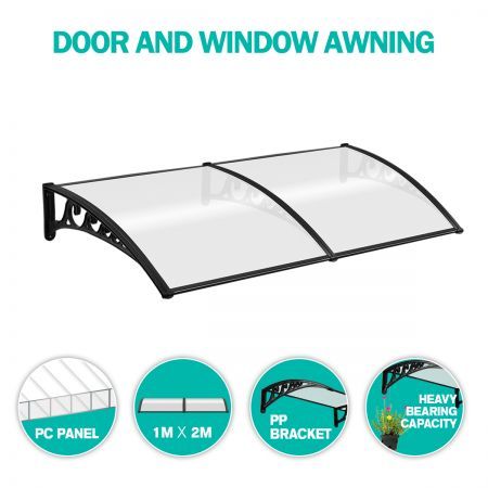 New 2M DIY Window Door Awning House Canopy Patio UV Rain Cover Sun Shade Outdoor