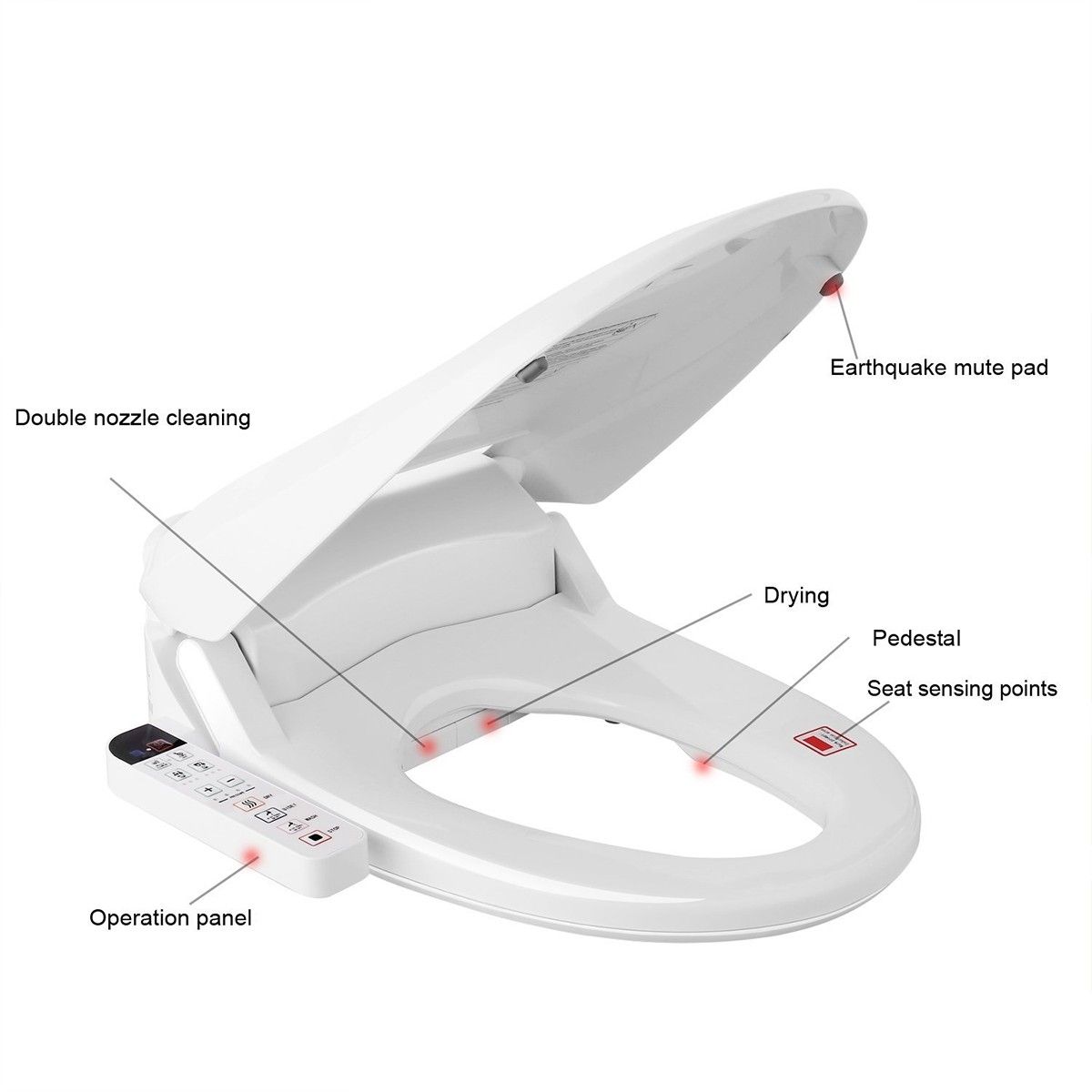 New Electric Toilet Bidet Seat Warmer Washlet Combo Bathroom Heated