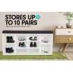 Shoe Rack Cabinet Organiser Black Cushion - 104 x 30 x 45 - White
