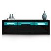 Modern TV Stand Cabinet 160cm Wood Entertainment Unit High Gloss Furniture w/2 Drawers 2 Doors Black