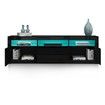 Modern TV Stand Cabinet 160cm Wood Entertainment Unit High Gloss Furniture w/2 Drawers 2 Doors Black