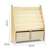 5-Level Kids Wooden Bookshelf Bookcase Canvas Sling Toy Storage Organizer Display Shelf w/2 Bins