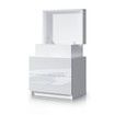 Modern Bedside Table 2 Drawers Side Nightstand Cabinet High Gloss Bedroom Furniture - White