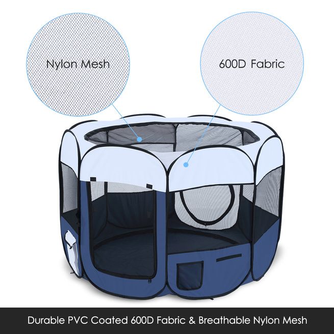 8 Panel Pet Tent Playpen Dog Cat Play Pen Bags Kennel Portable Puppy