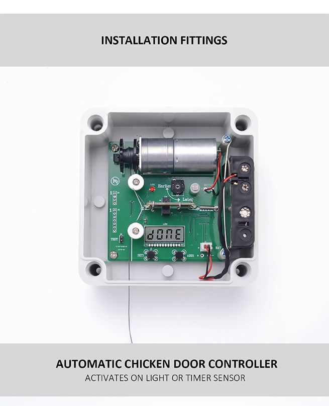 New Automatic Chicken Coop Door Auto Door Opener Cage Closer Timer