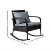 Outdoor Rocking Chair Furniture - Black