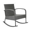 Outdoor Chair and Table Rocking Set Furniture - Grey